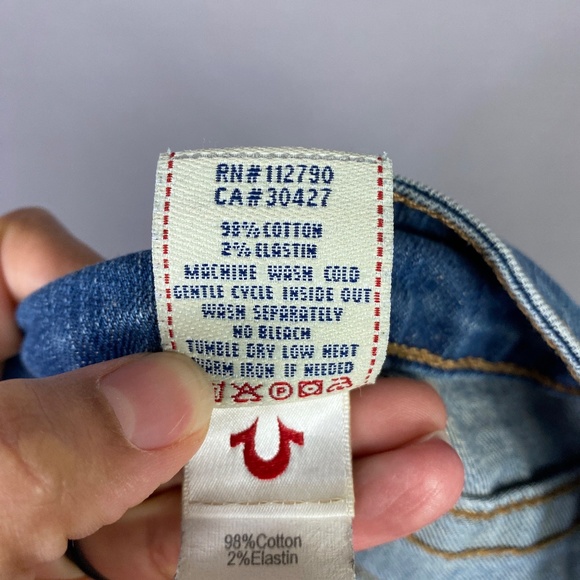 True Religion Womens Joey Flare Twisted Hem Flap Pocket Jeans in Med Was… - Picture 10 of 10